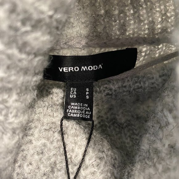 BRAND NEW VERO MODA GRAY COWL NECK SWEATER SIZE S - Picture 2 of 4